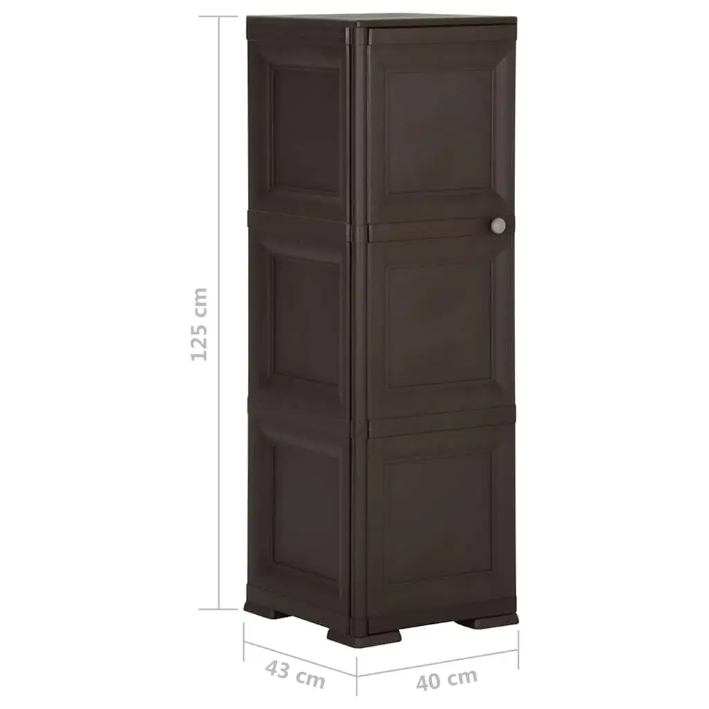 Brown Plastic Storage Cabinet 40x43x125cm