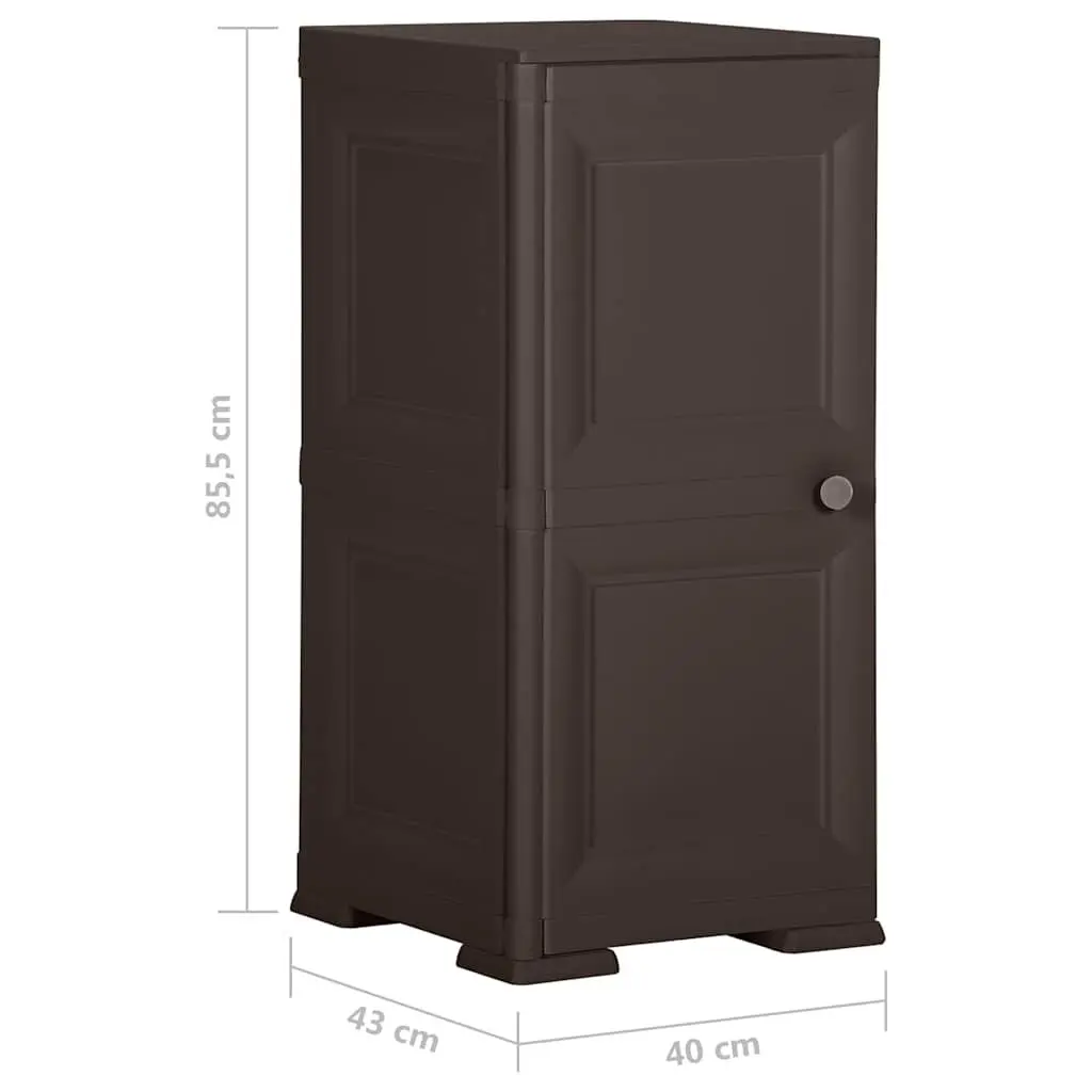 Brown Plastic Storage Cabinet 40x43x85.5cm