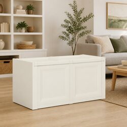 Premium Storage Chest Bench with Cushion Top 86x40x42cm Cream