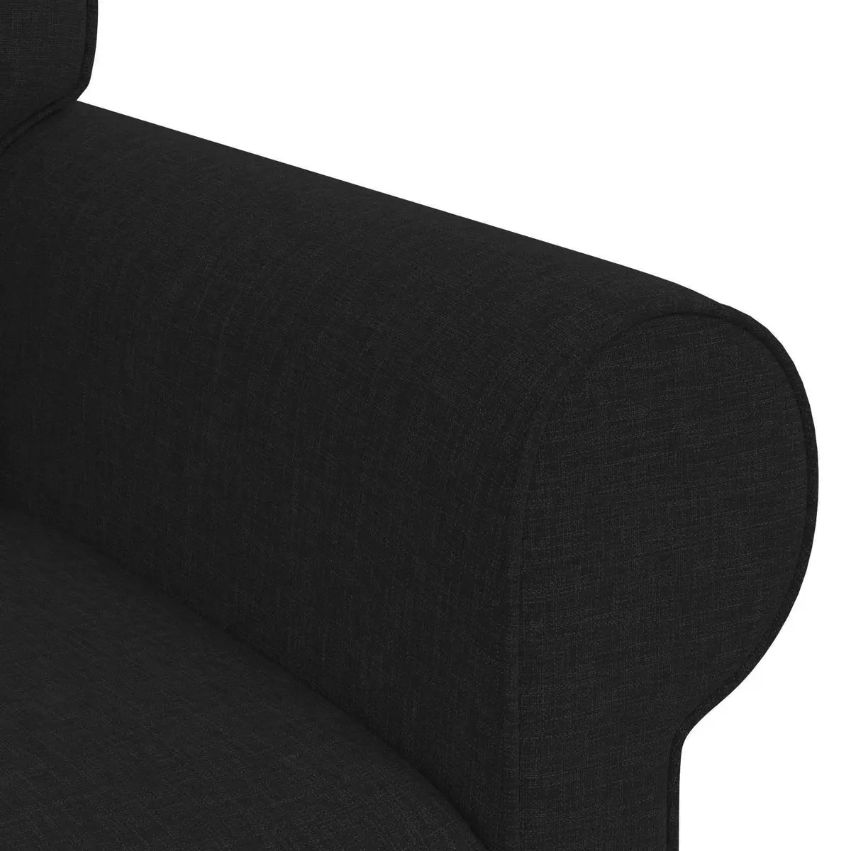 2 Piece Modular Sofa Set Black Contemporary Living Room Seating Fabric Couch
