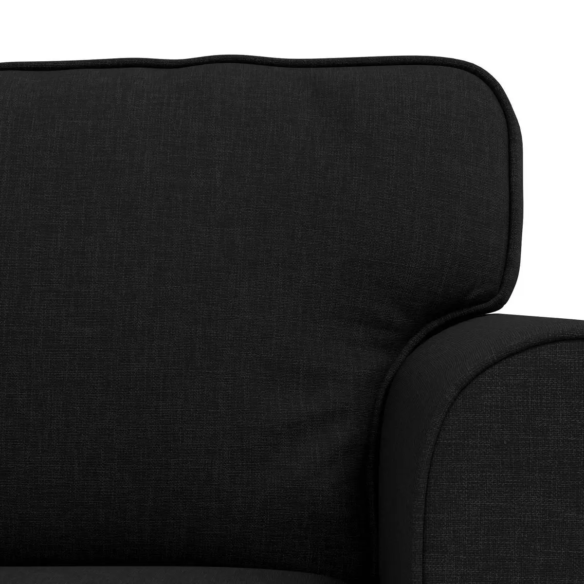 Black Fabric 2-Piece Modular Sofa Set