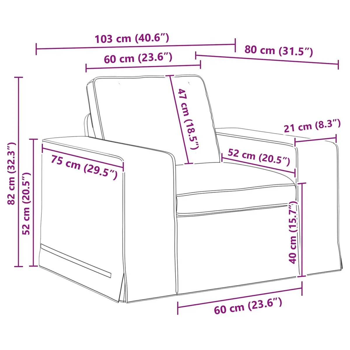 2-Piece Modular Sofa Set Grey Fabric Sectional Living Room Furniture