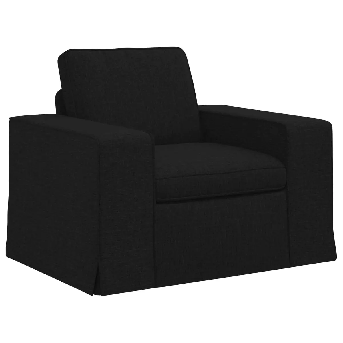 Sofa Set 2 pcs Black Modular Sectional Fabric Couch Living Room Furniture