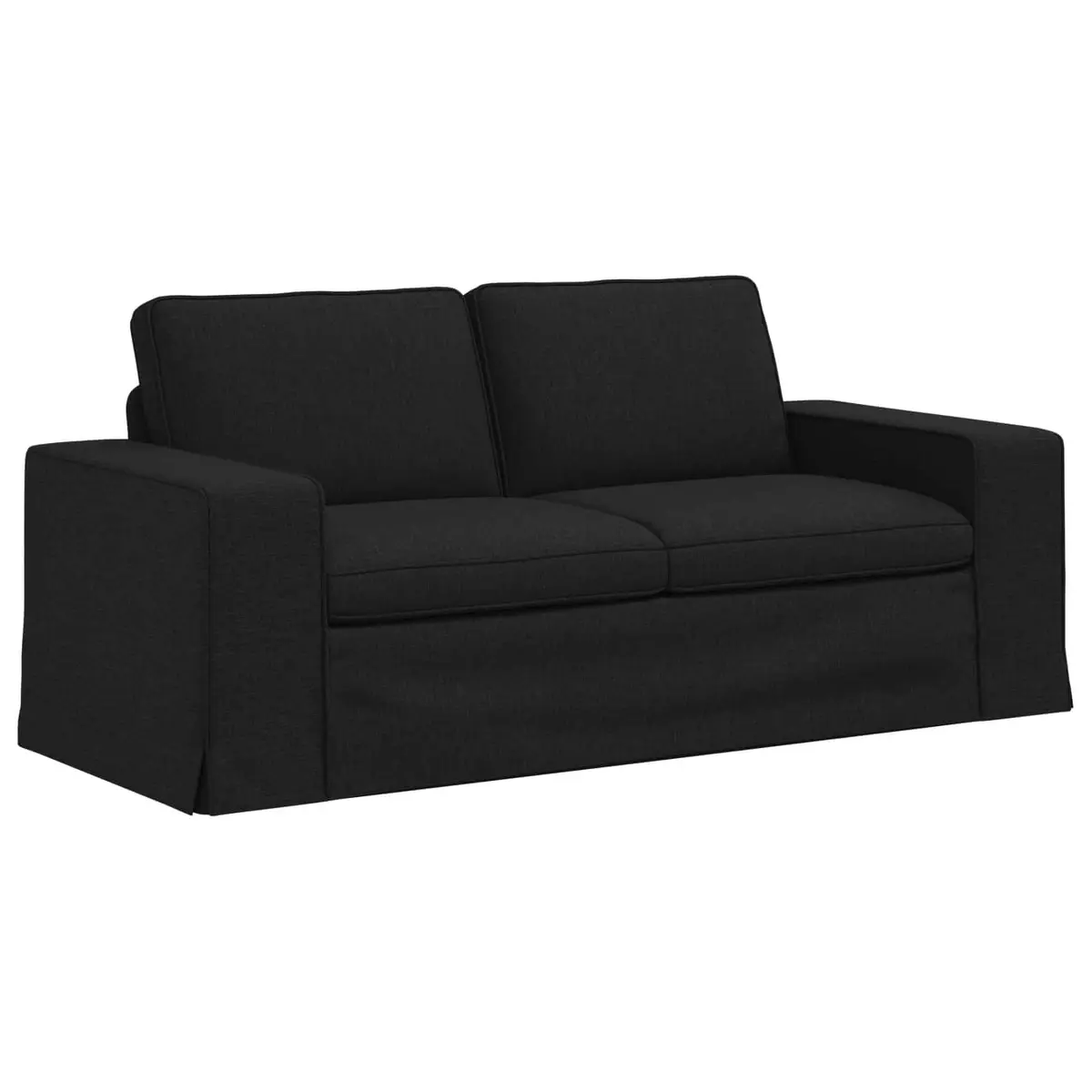 Sofa Set 2 pcs Black Modular Sectional Fabric Couch Living Room Furniture