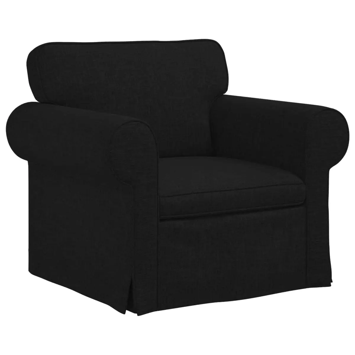 2-Piece Black Fabric Sofa Set Modular Living Room Furniture Contemporary Design