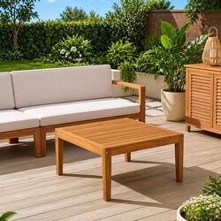 Premium Outdoor Sectional Sofa Unit with Acacia Wood Frame