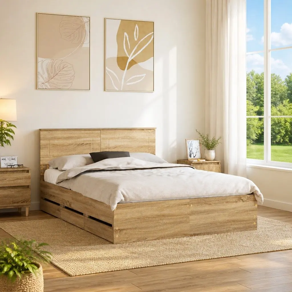 Bed Frame with Storage Drawer 150x200cm
