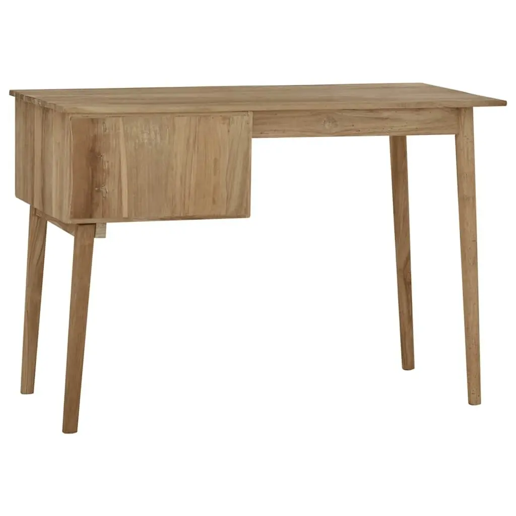 Brown Office Writing Table with 2 Drawers in Solid Wood
