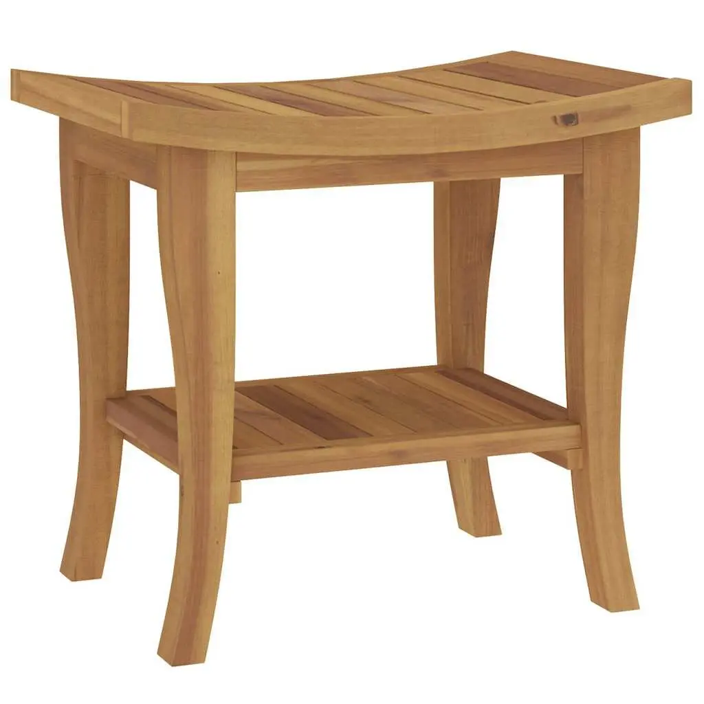 Wooden Bathroom Side Table Teak 50x35x45cm Brown