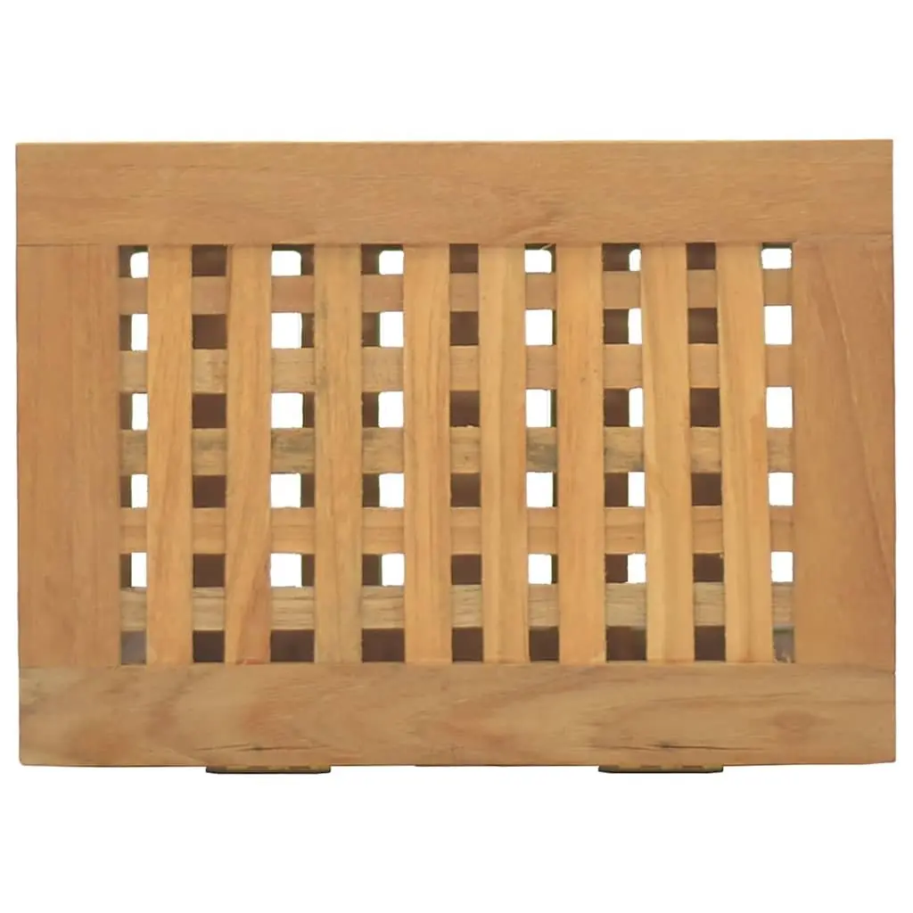 Wooden Laundry Basket Storage Bin Teak 35x25x60cm Ventilation Lattice Design