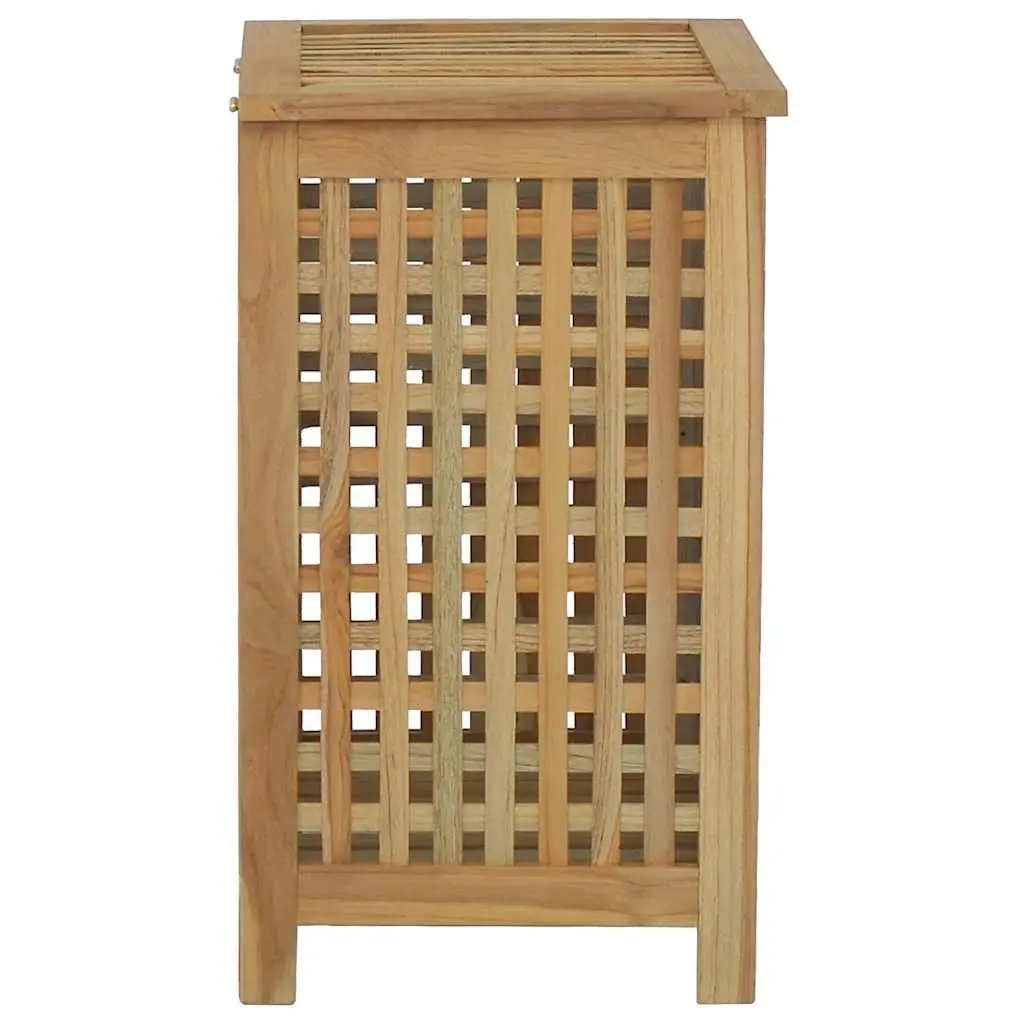 Laundry Basket Wash Bin 50x35x60 cm Solid Teak Wood Storage Brown