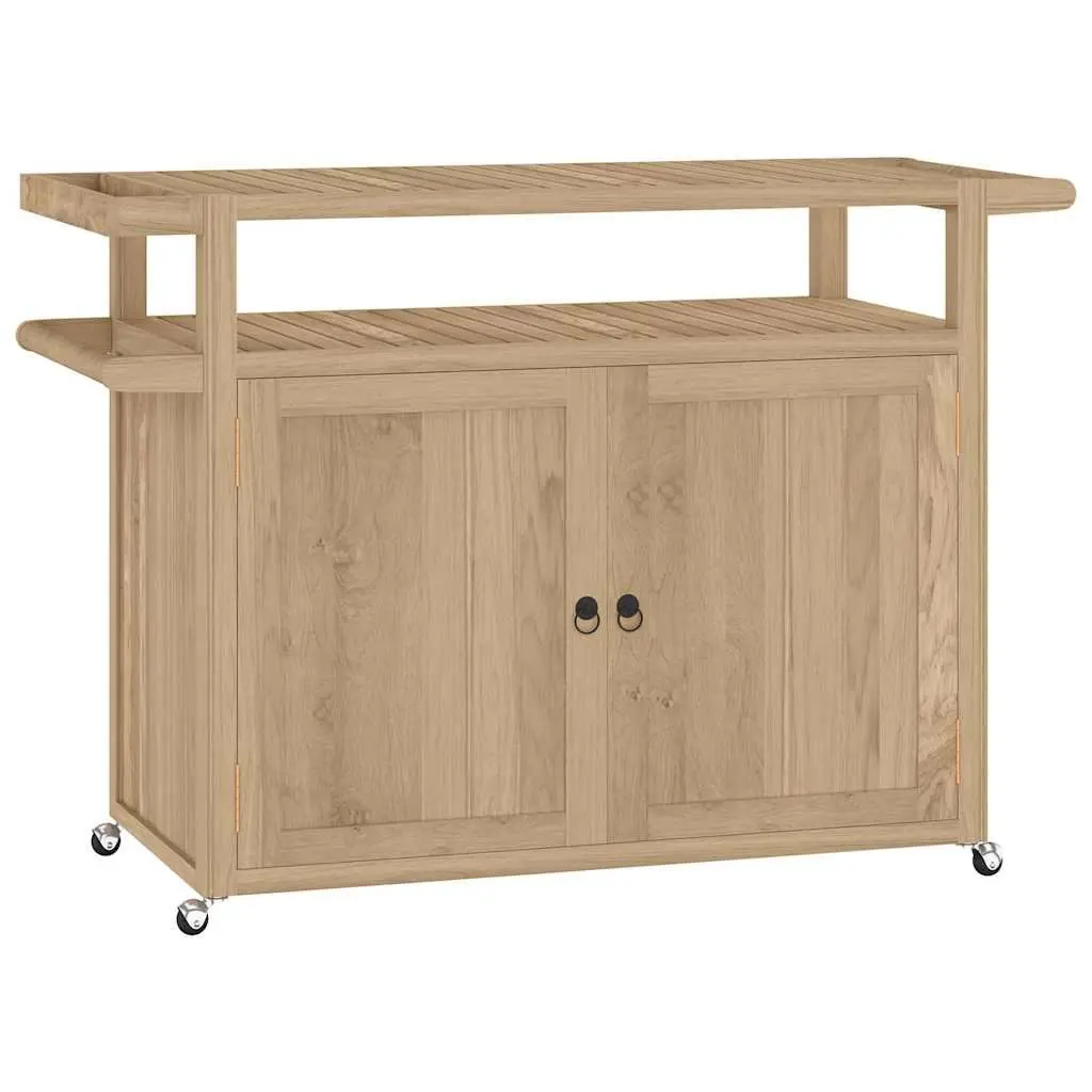 Bar Cart 120x50x90 cm with Solid Teak Wood Construction