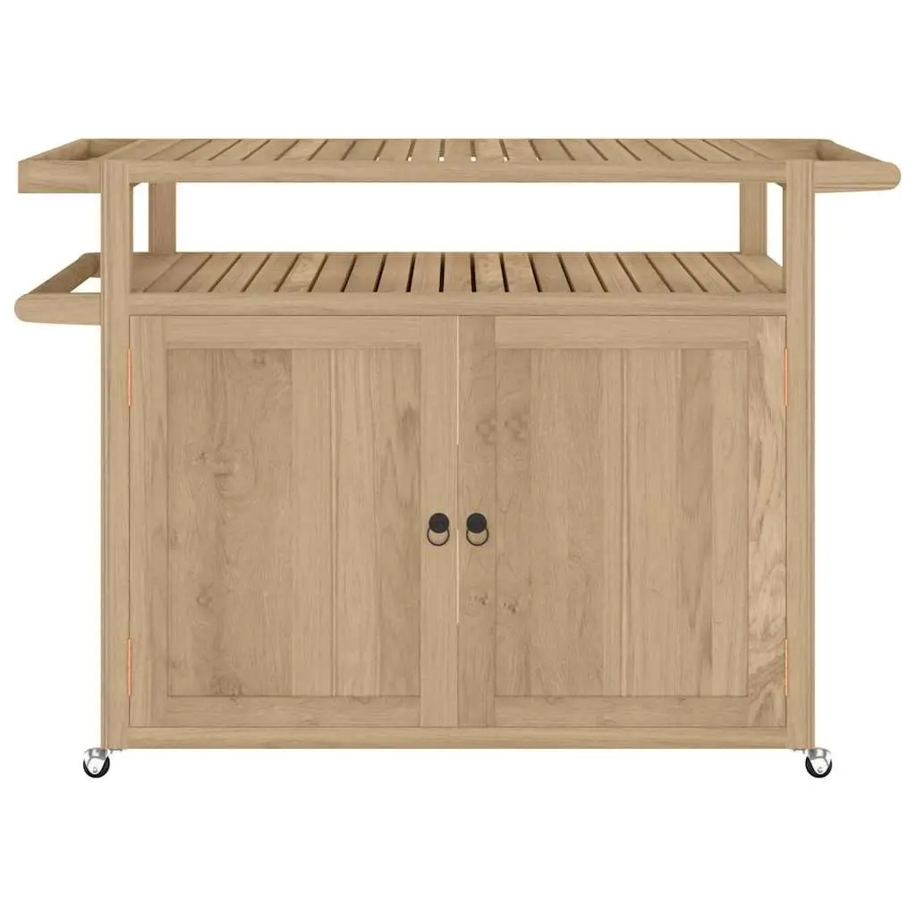 Bar Cart 120x50x90 cm with Solid Teak Wood Construction