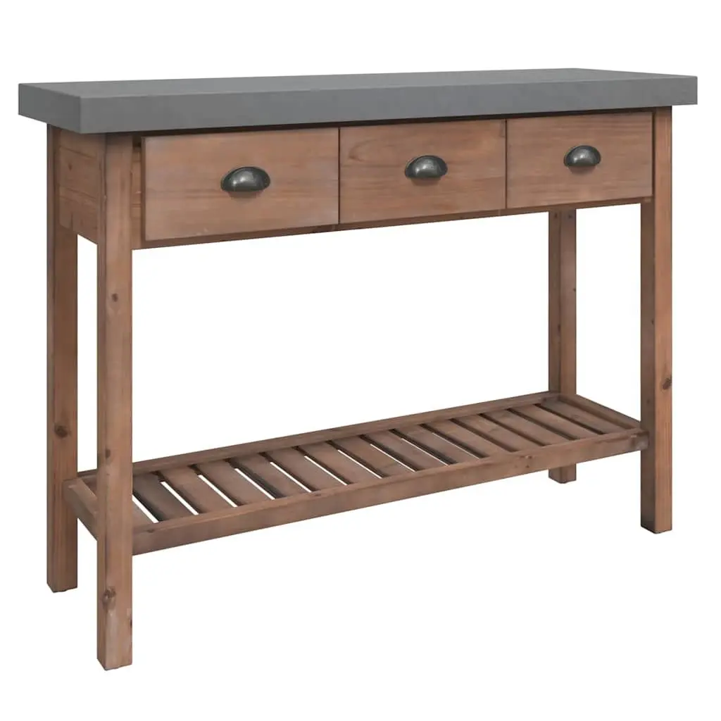 Console Table with Drawers and Shelf Storage