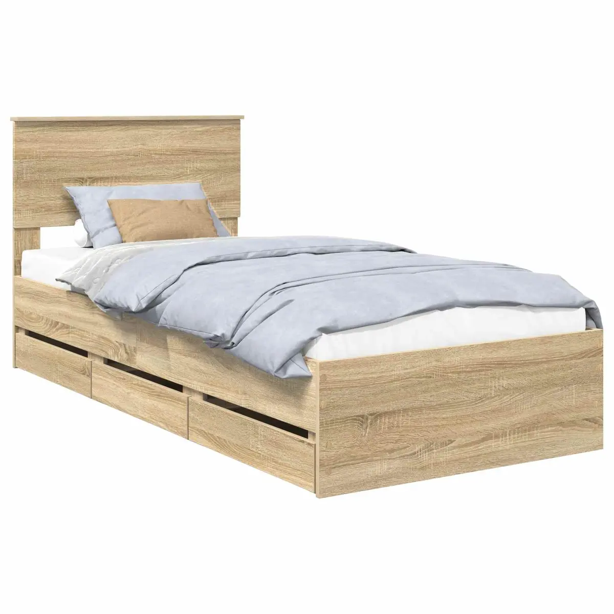 Bed Frame with Storage Drawer in Sonoma Oak