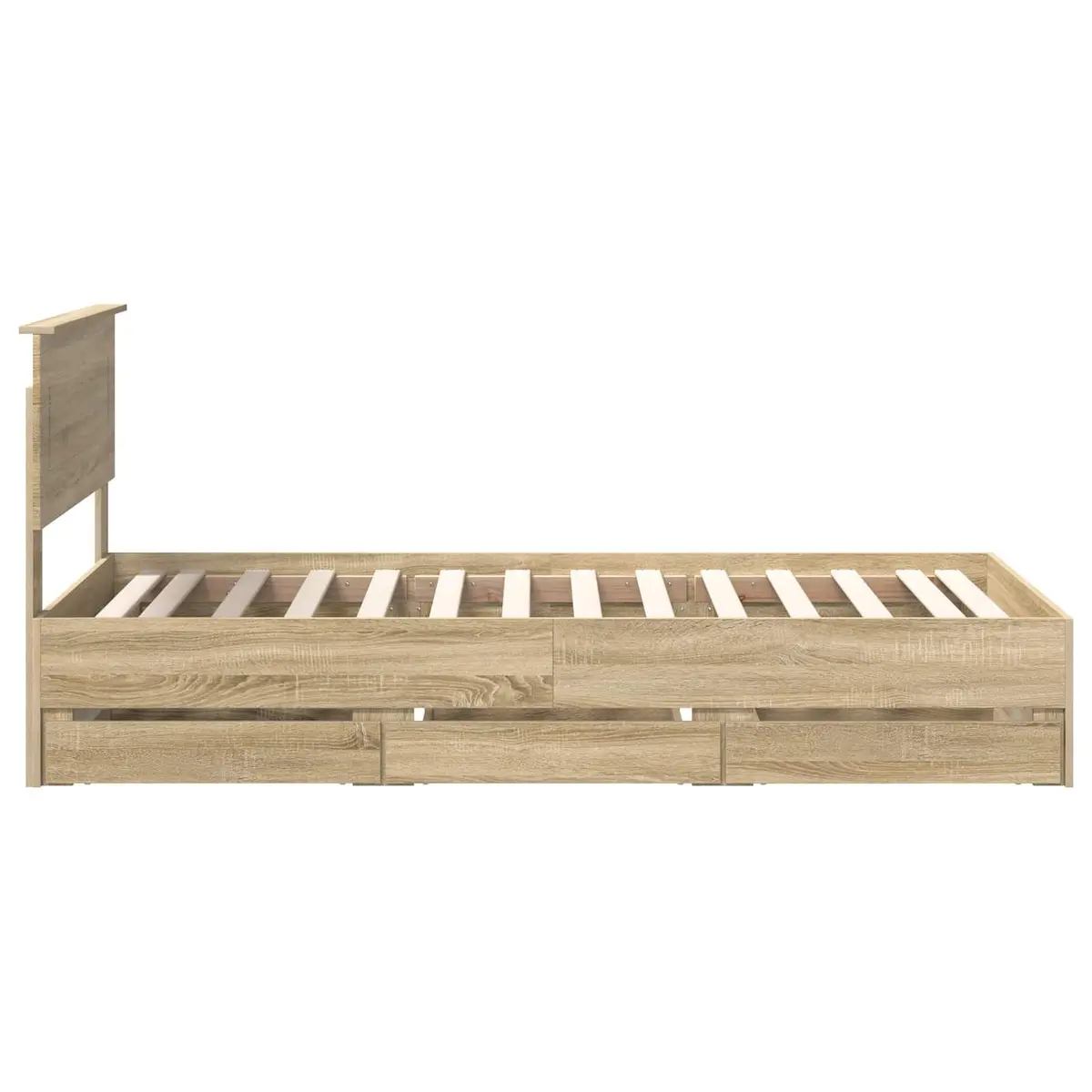 Bed Frame with Storage Drawer in Sonoma Oak