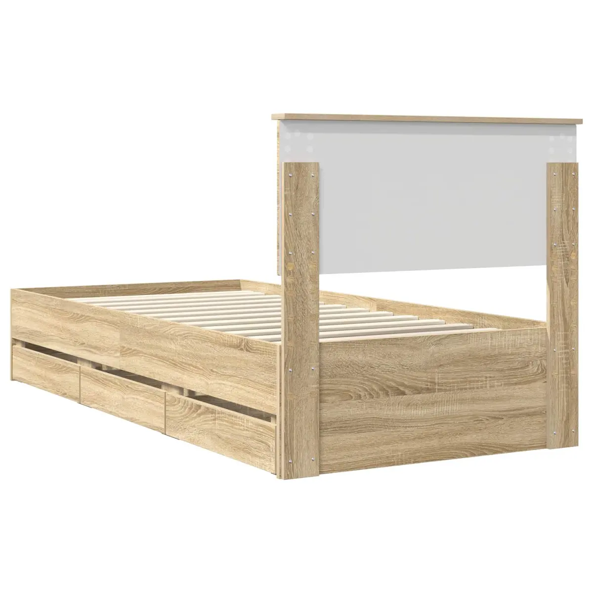 Bed Frame with Storage Drawer in Sonoma Oak