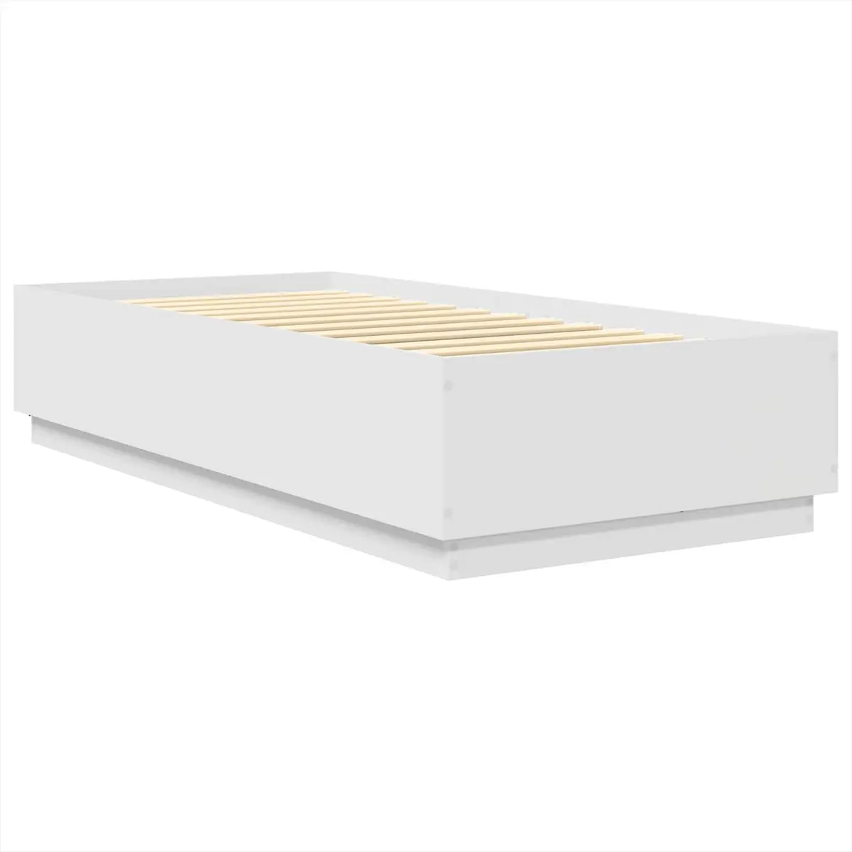 White Bed Frame with Adjustable Headboard 90 x 190 cm