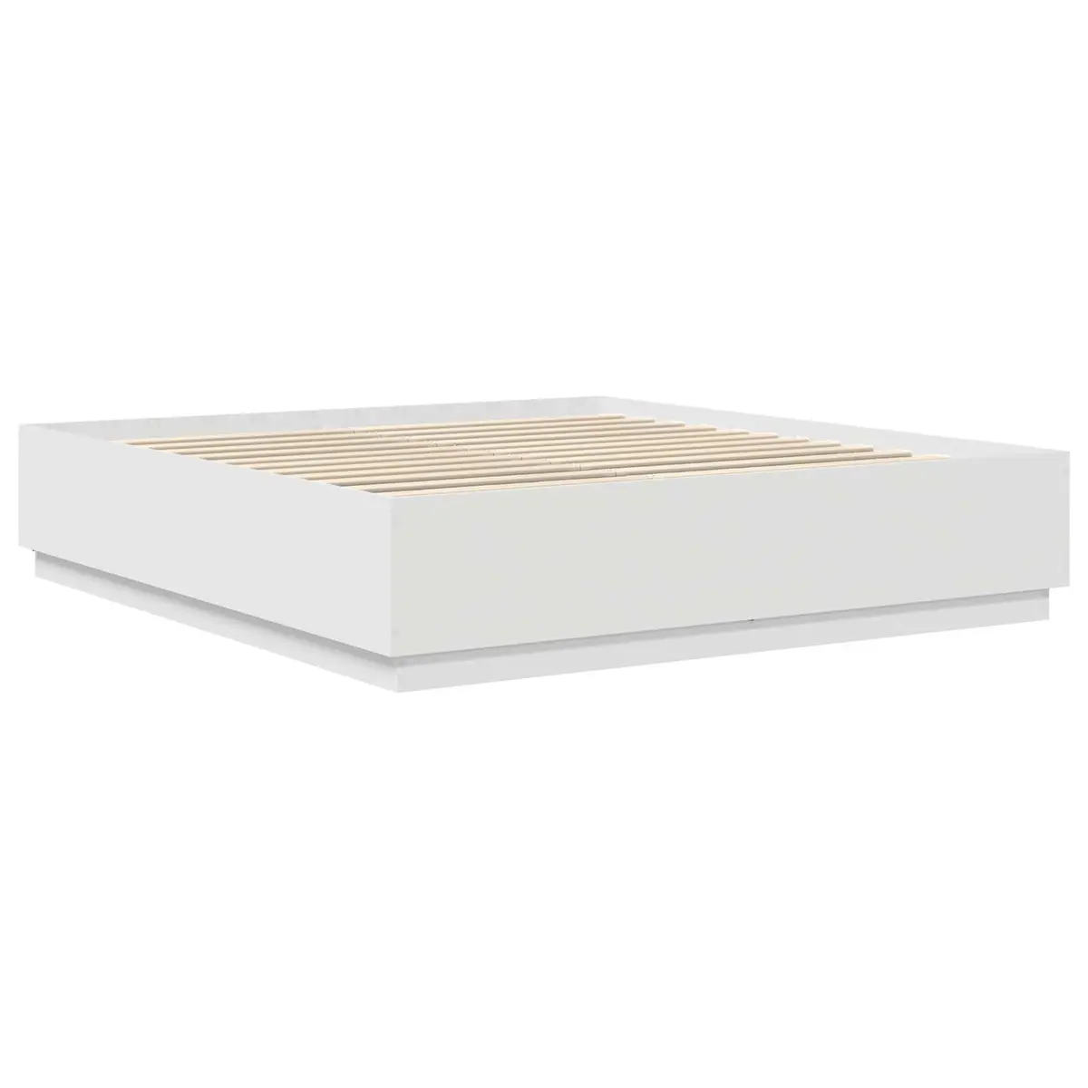 White Bed Frame with Adjustable Headboard 180 x 200 cm