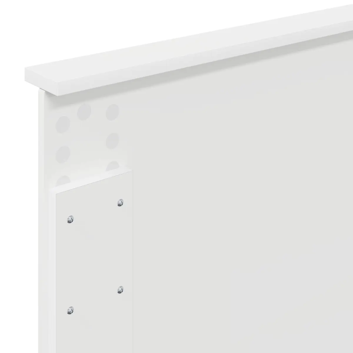 White Bed Frame with Adjustable Wall-Mounted Headboard