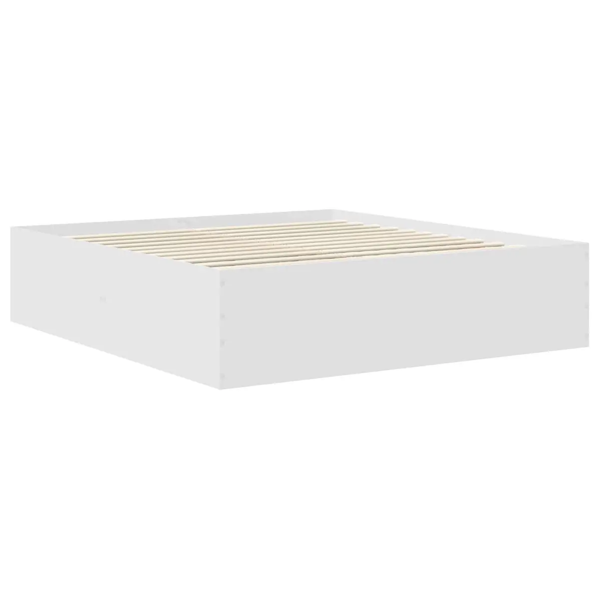 White Bed Frame with Headboard 180 x 200 cm