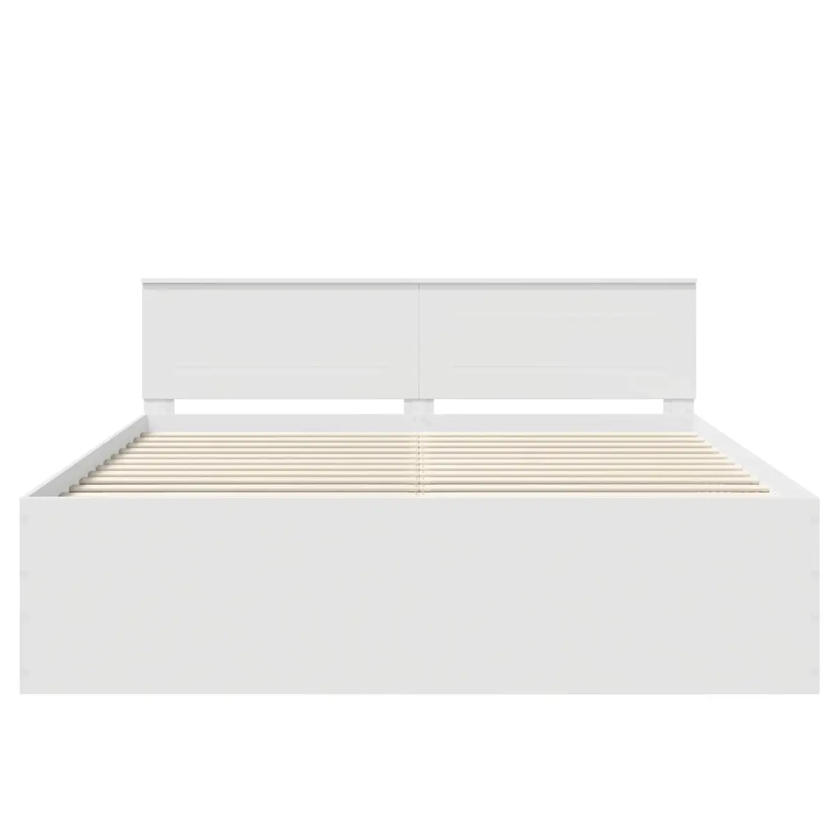 White Bed Frame with Headboard 180 x 200 cm