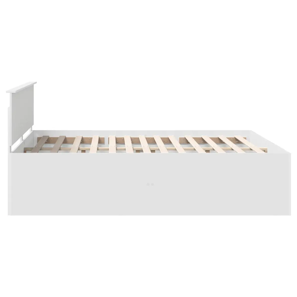White Bed Frame with Headboard 180 x 200 cm