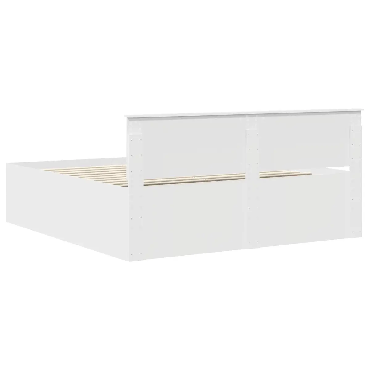 White Bed Frame with Headboard 180 x 200 cm