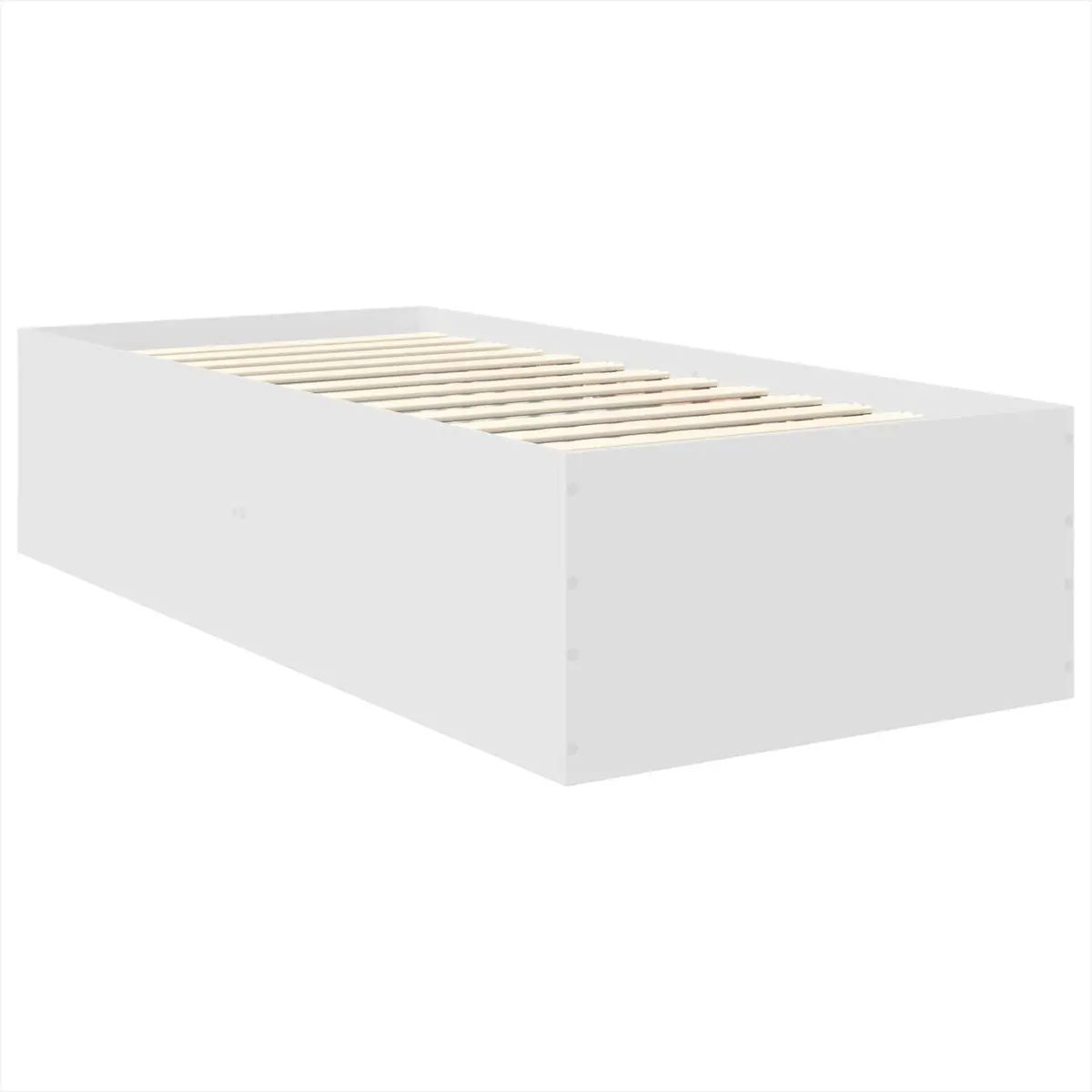 White Bed Frame with Headboard 90 x 190 cm