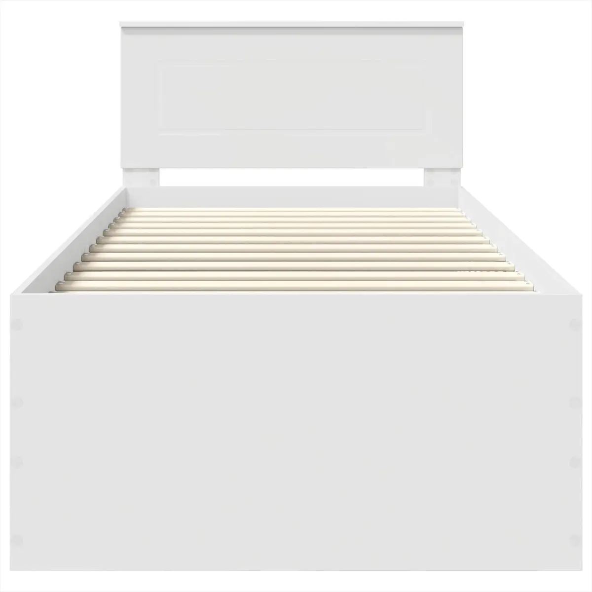 White Bed Frame with Headboard 90 x 190 cm