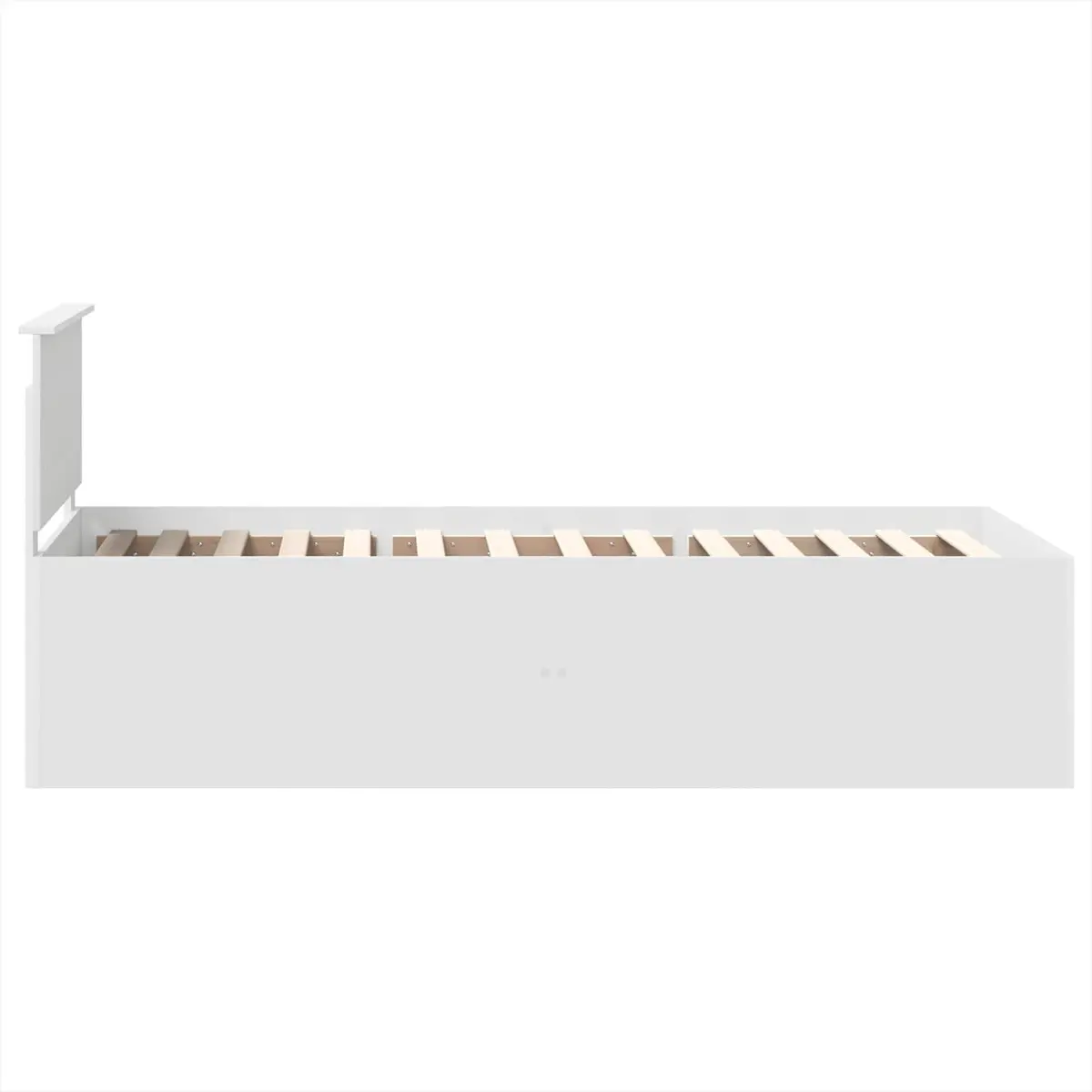 White Bed Frame with Headboard 90 x 190 cm