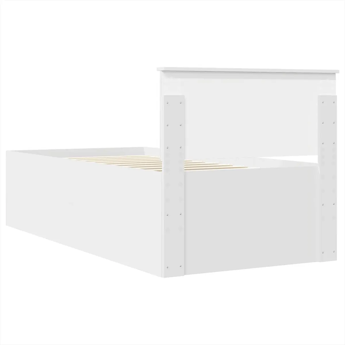 White Bed Frame with Headboard 90 x 190 cm