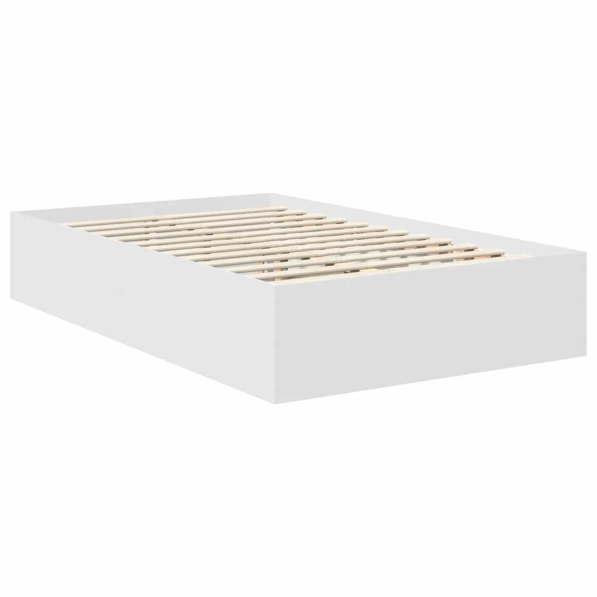 White Bed Frame with Headboard 135 x 190 cm