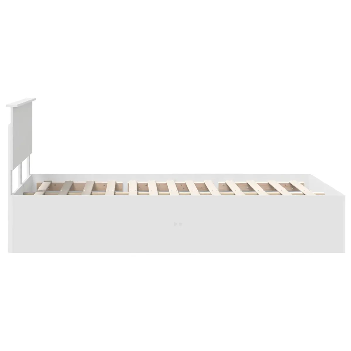 White Bed Frame with Headboard 135 x 190 cm