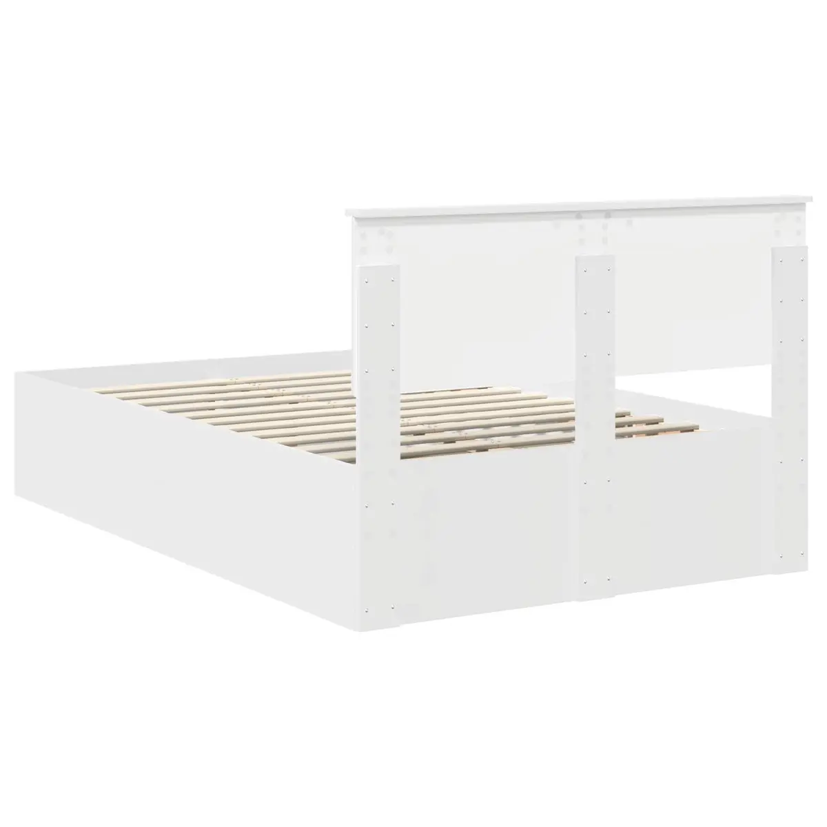White Bed Frame with Headboard 135 x 190 cm