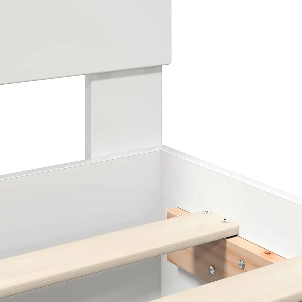 White Bed Frame with Headboard 135 x 190 cm