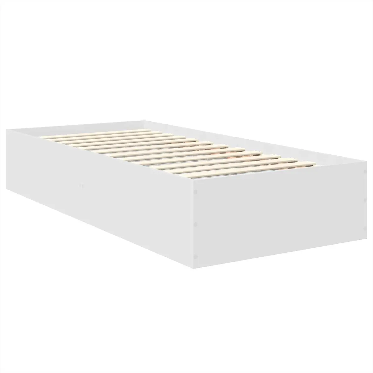 White Bed Frame with Headboard 90 x 190 cm