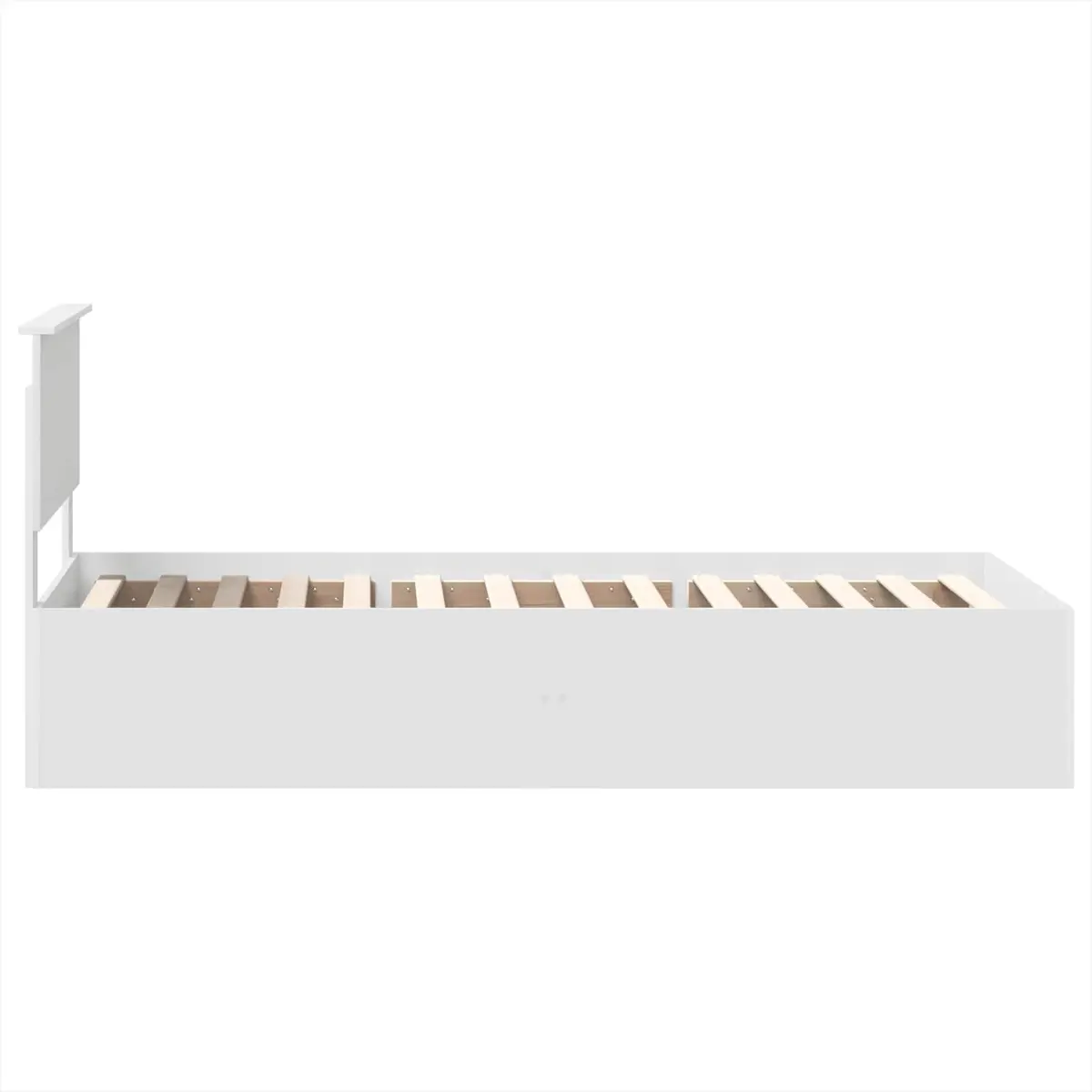 White Bed Frame with Headboard 90 x 190 cm