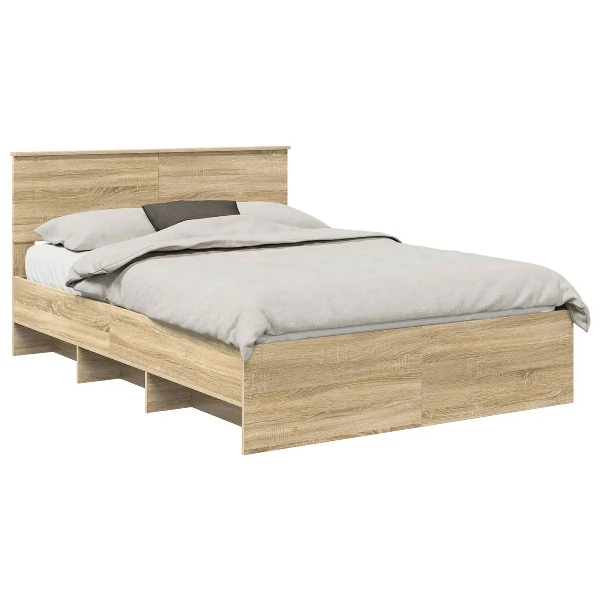 Brown Bed Frame 150 x 200 cm with Headboard