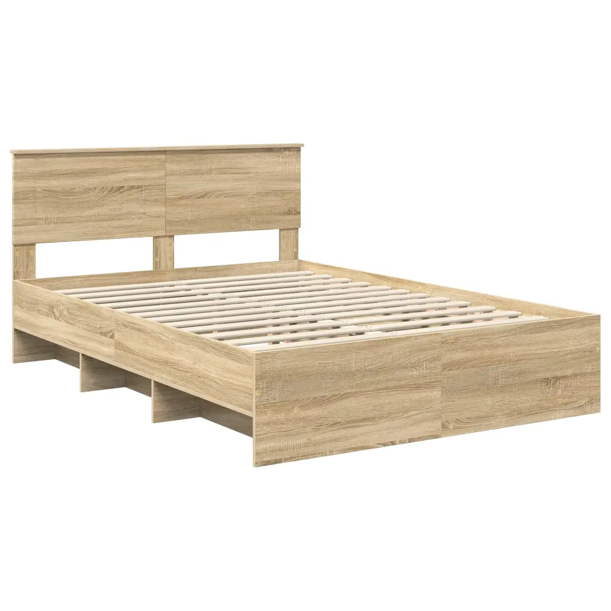 Brown Bed Frame 150 x 200 cm with Headboard