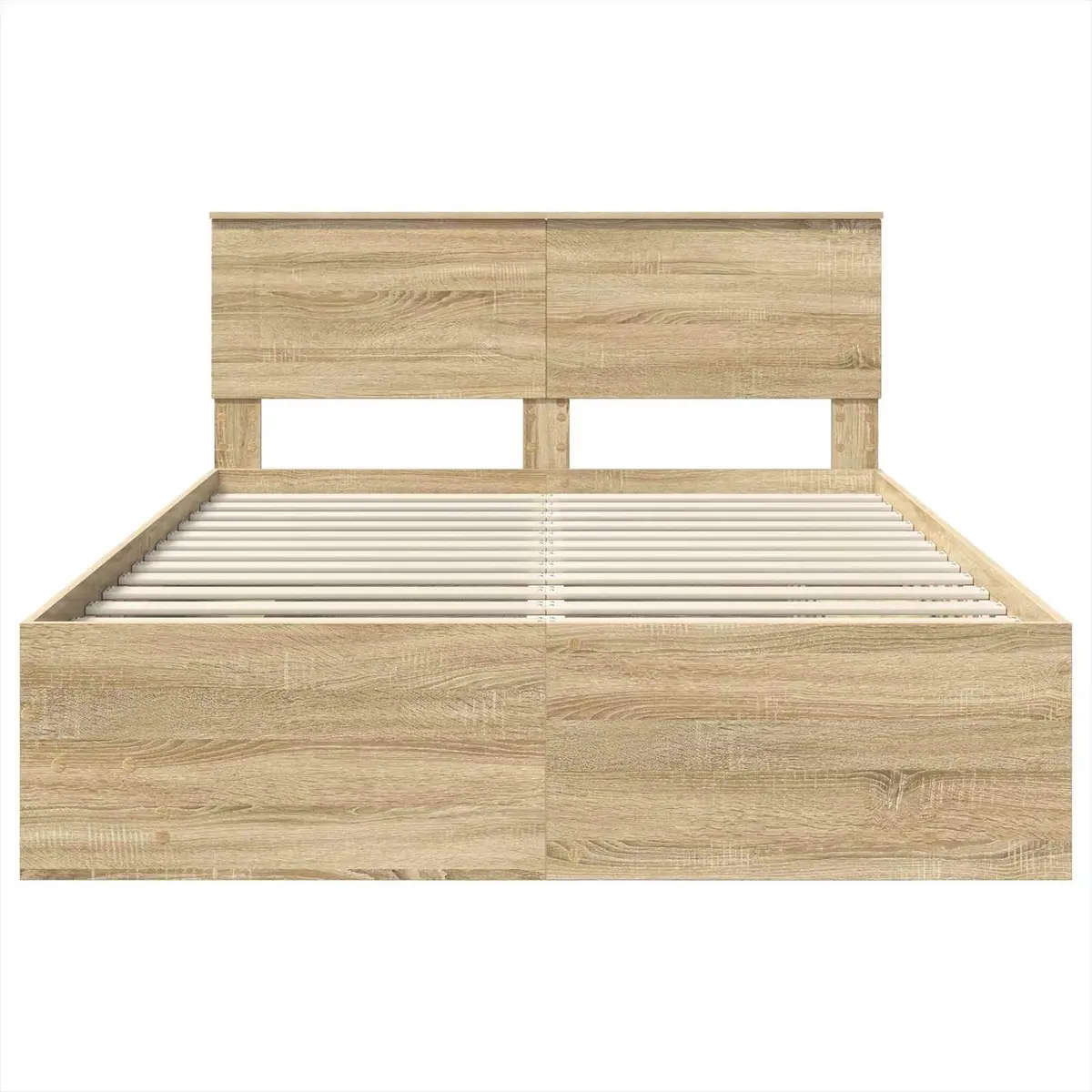 Brown Bed Frame 150 x 200 cm with Headboard