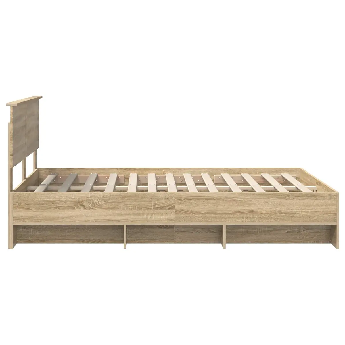Brown Bed Frame 150 x 200 cm with Headboard