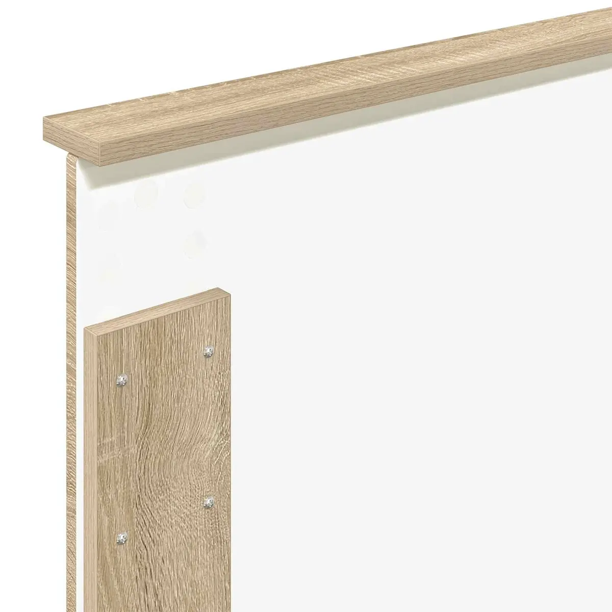 Brown Engineered Wood Bed Frame with Headboard 90 x 200 cm