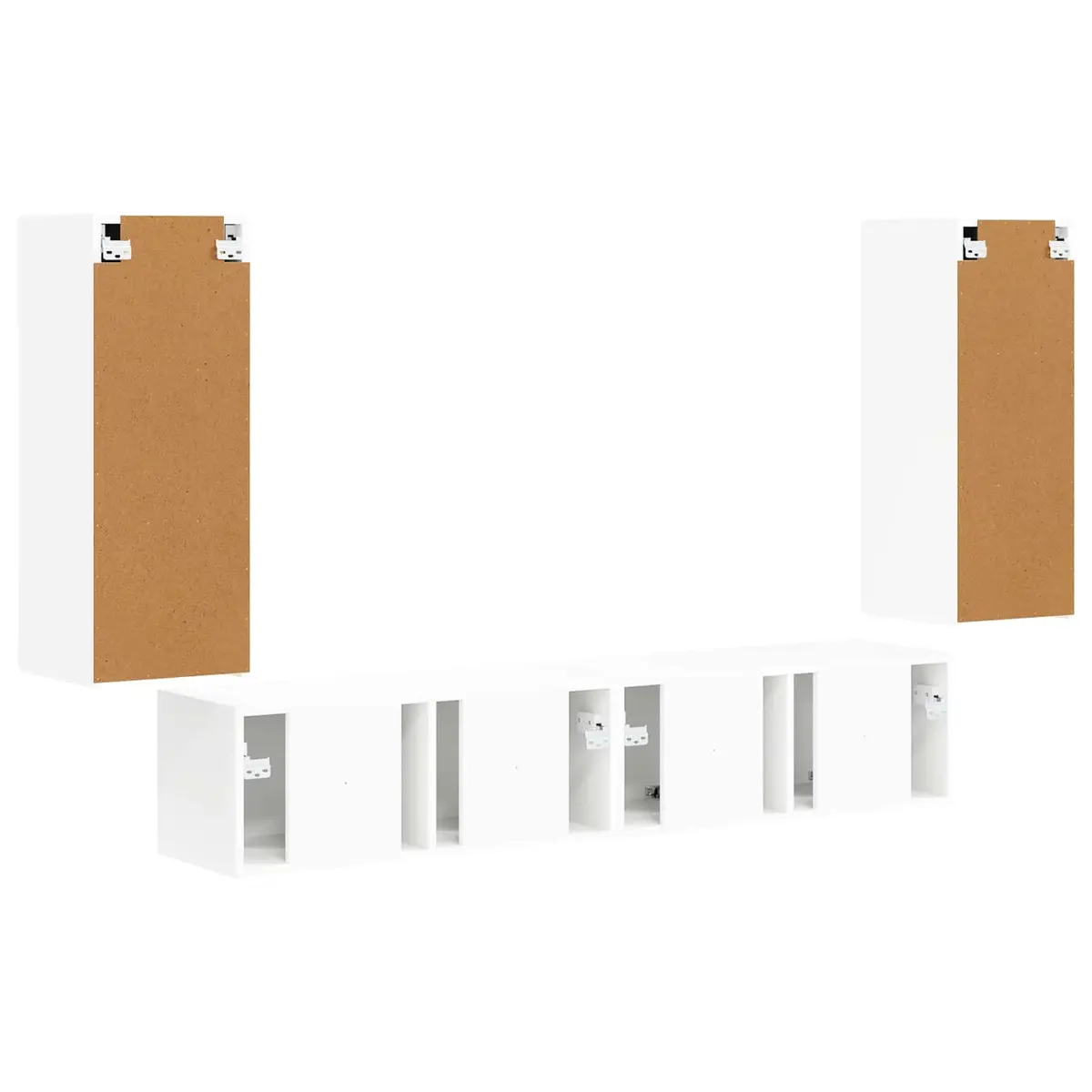 4-Piece White Modern TV Wall Cabinet Set