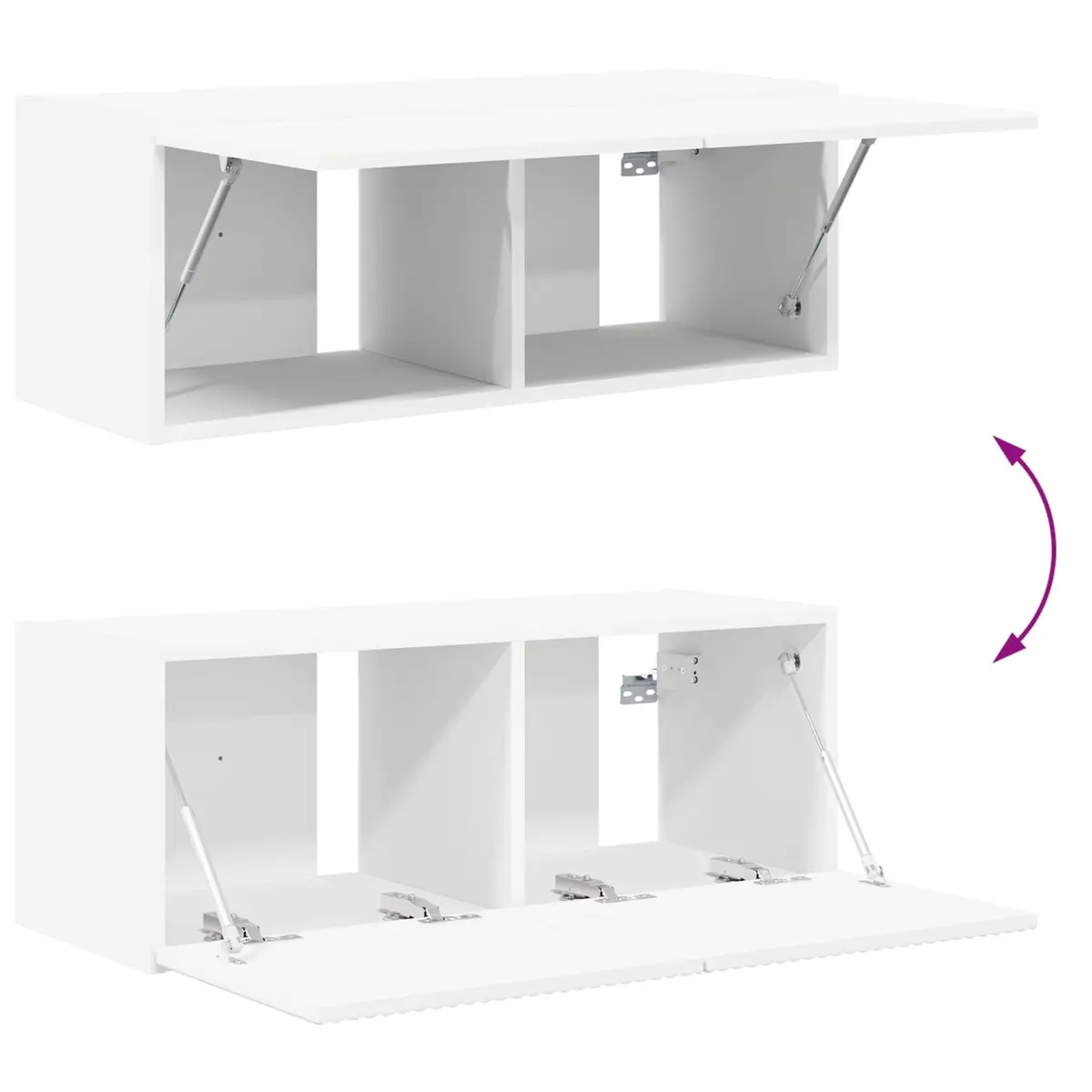 4-Piece White Modern TV Wall Cabinet Set