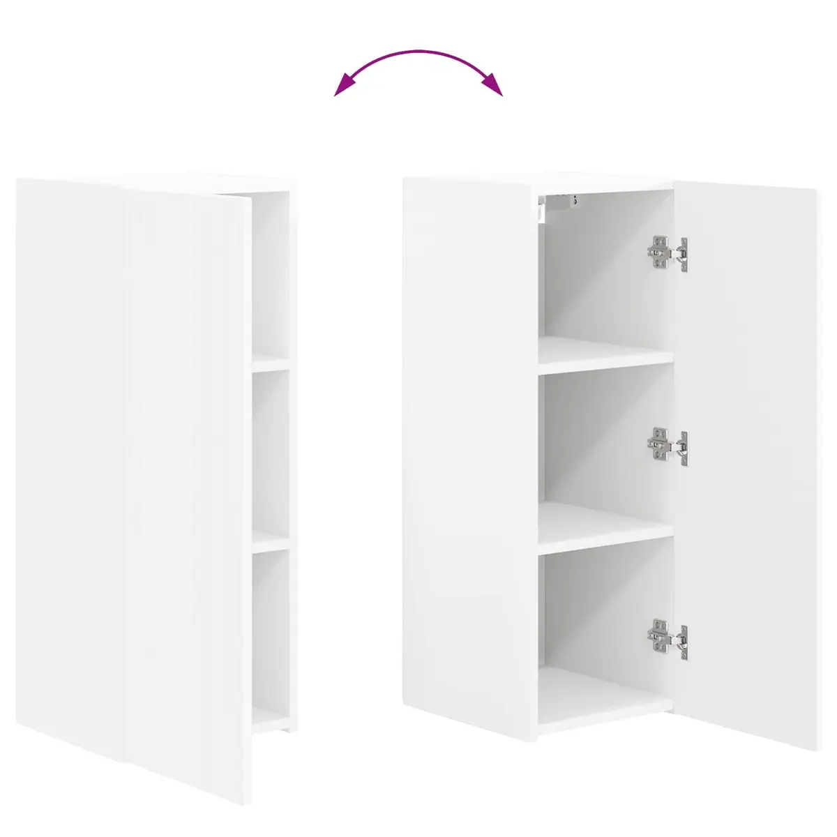 Wall-mounted TV Cabinet Set Engineered Wood White 2 Pieces