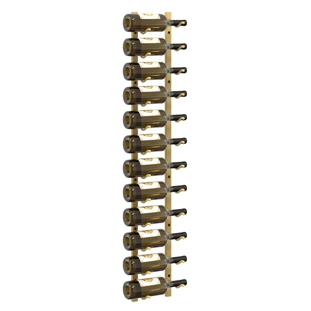 Gold Iron Wall Mounted Wine Rack for 12 Bottles