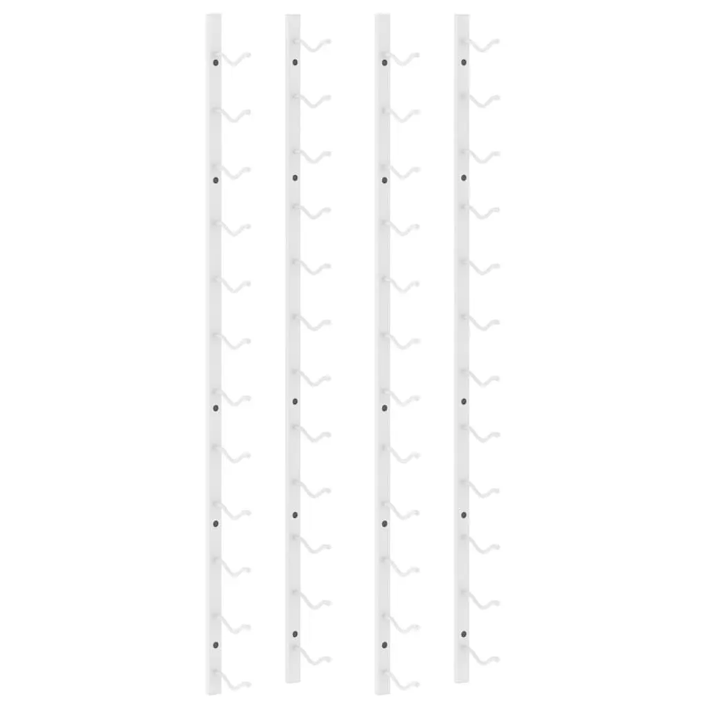 White Iron Wall Mounted Wine Rack Set for 12 Bottles
