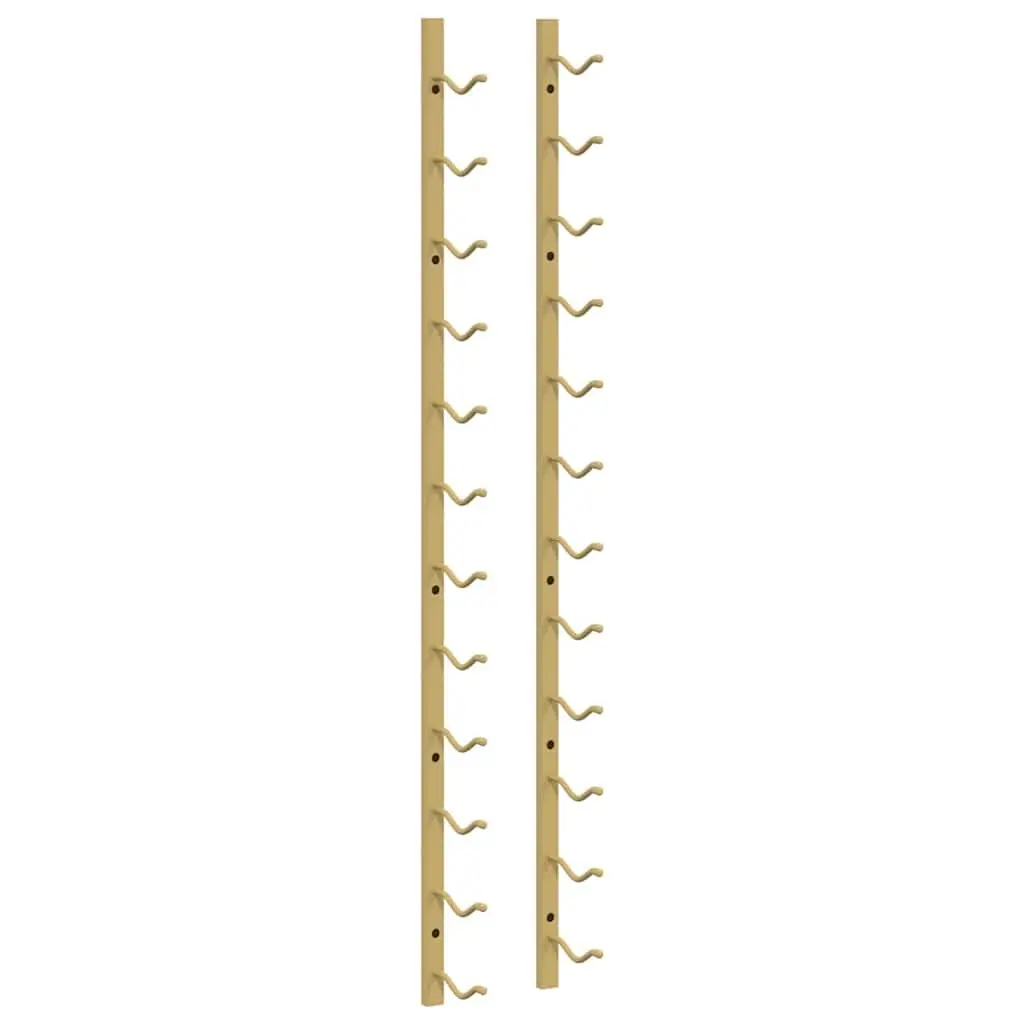 Gold Iron Wall Mounted Wine Rack Set for 12 Bottles
