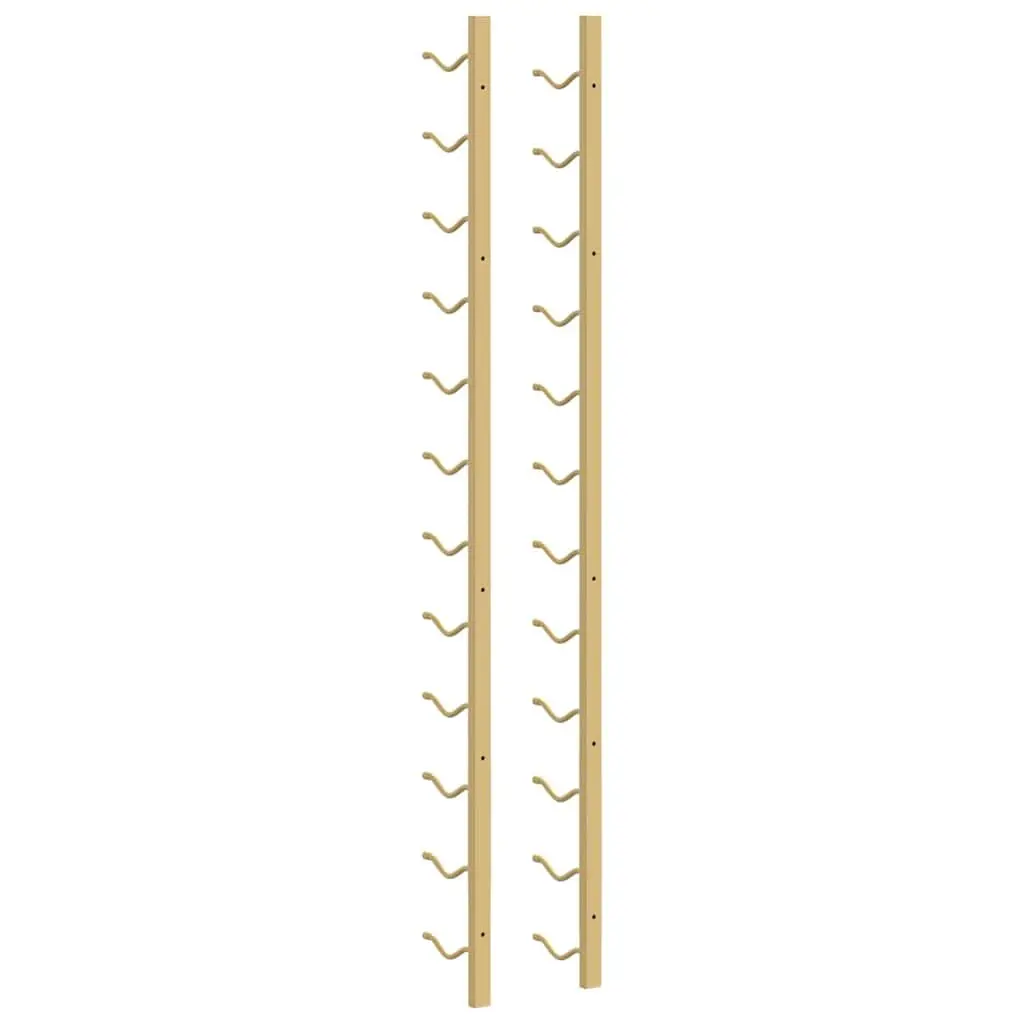 Gold Iron Wall Mounted Wine Rack Set for 12 Bottles